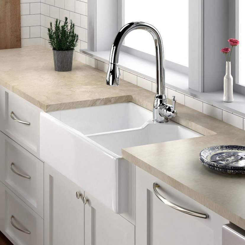 fireclay farmhouse sink smooth kitchen counter